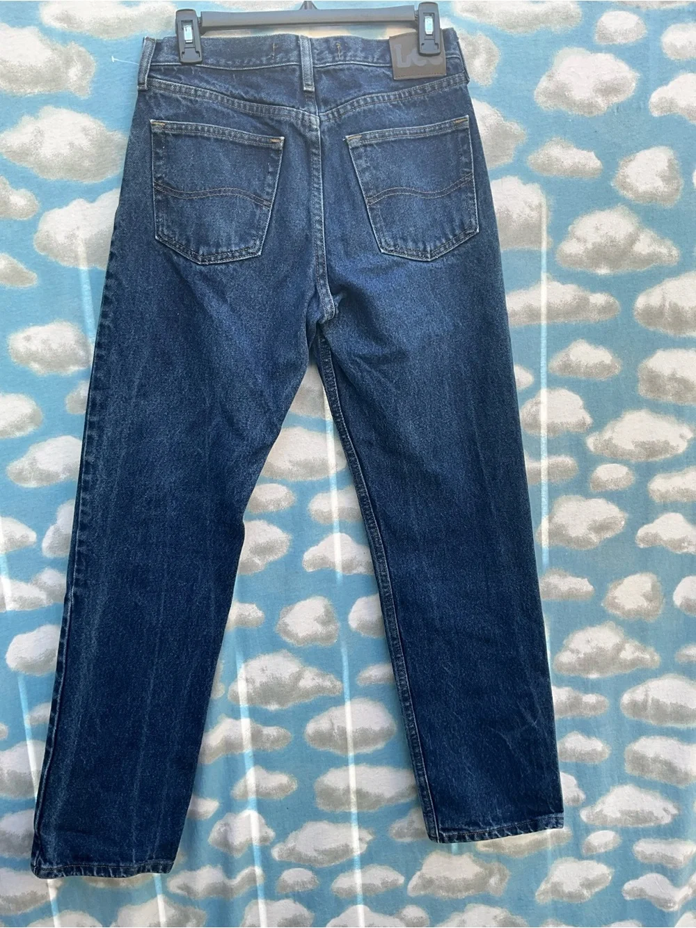 Y2K Lee Regular Fit Denim Jeans Dark Wash Blue Mens 30x32